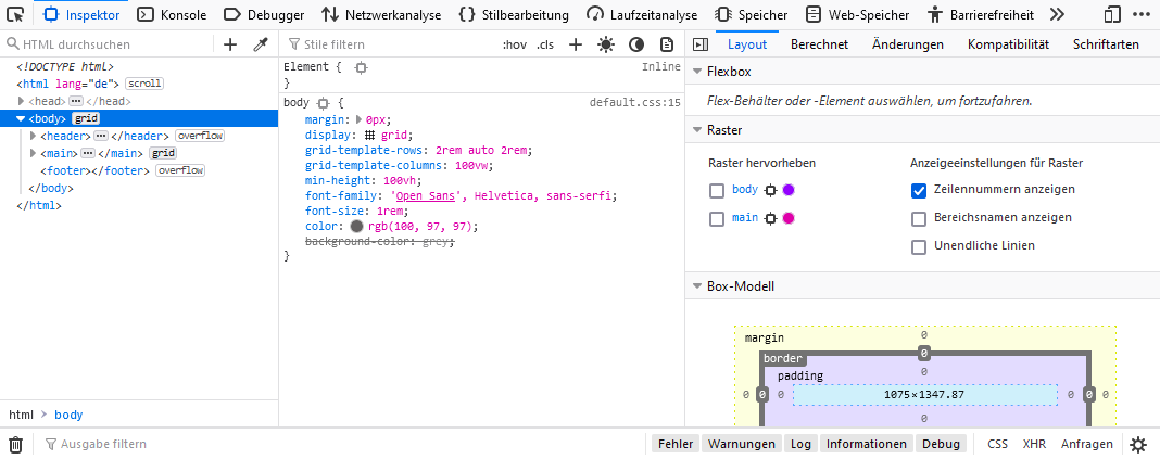FireFox DevTools Inspector