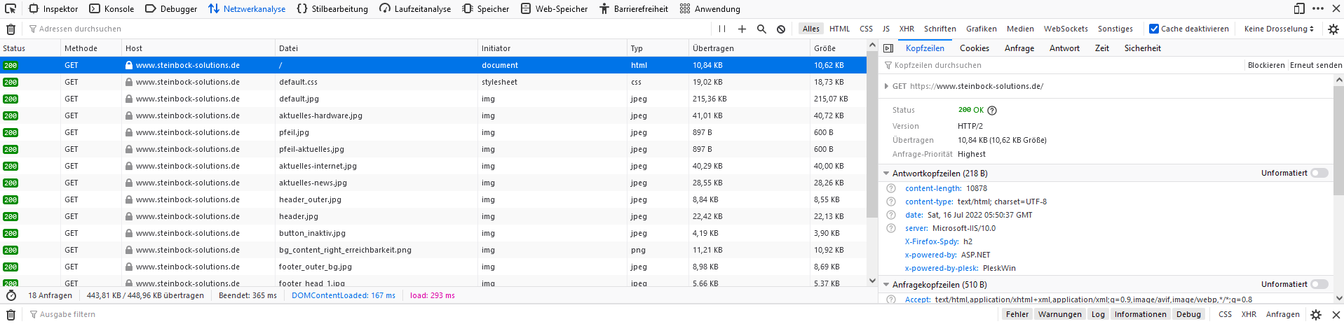 FireFox DevTools Network